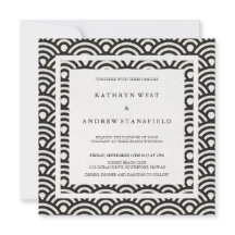 Black + White stilisierte Waves Elegant Beach Wedd