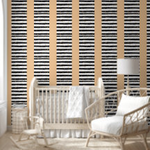 Black White Stripes with Gold Confetti Pattern
