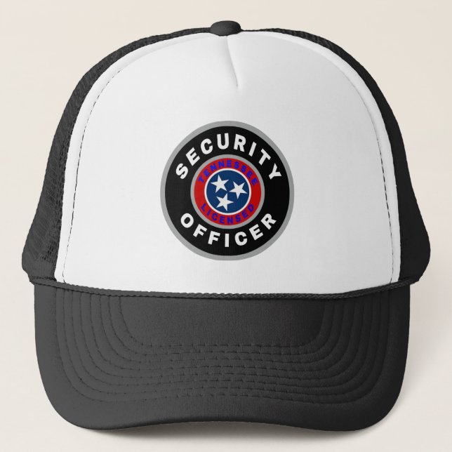 Black & White Tennessee Sicherheitsbeauftragter Truckerkappe (Vorderseite)