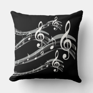 Black & White Treble Schlüssel Kissen
