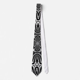 Black White Tribal Design Mens cravate de mode