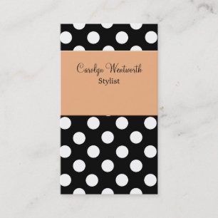 Black, White und Orange Ladys Business Card Visitenkarte