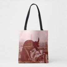 Black & White Vintag Paris Foto Gargoyle Tasche