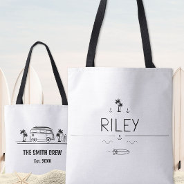 Black White Vintage Van Surfer All-Over-Print Tasche