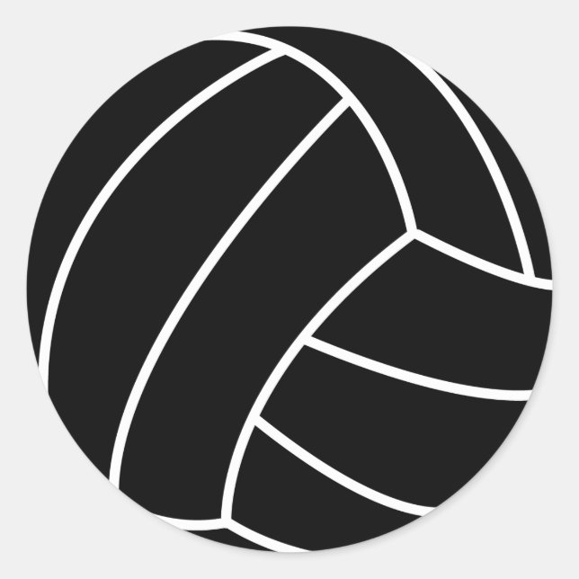 BLACK & WHITE VOLLEYBALL Sommersportspass Runder Aufkleber (Vorderseite)