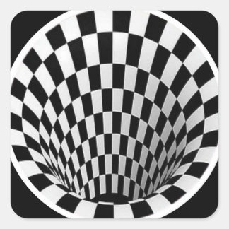 Black & White Vortex Illusion Quadratischer Aufkleber
