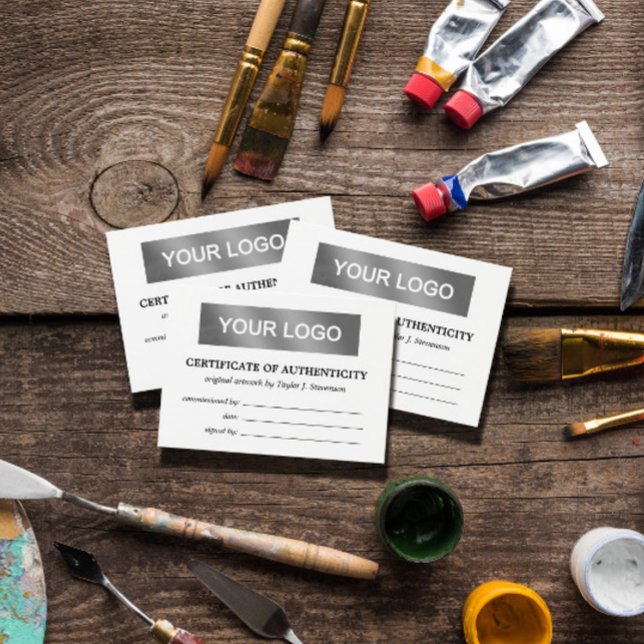 Black White Votre logo Certificat d'authenticité (Créateur téléchargé)