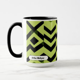 Black White Wasabi Geometric Sharp Art Tasse