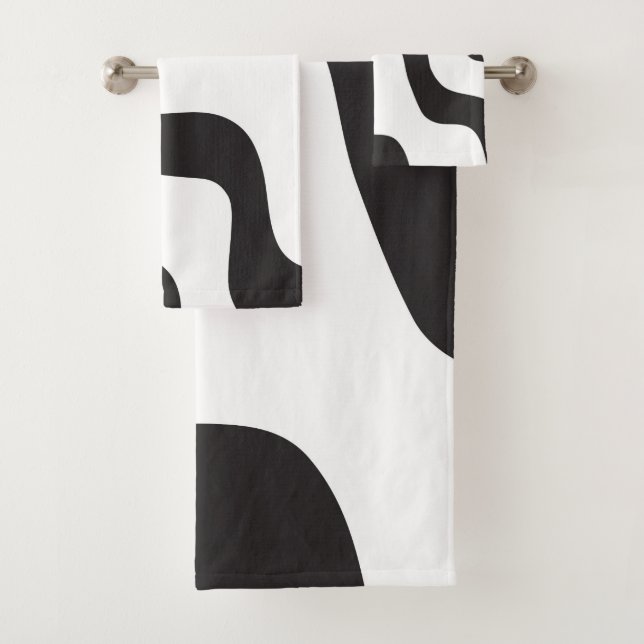 Black & White Wave Abstrait Art moderne chic (En situation)