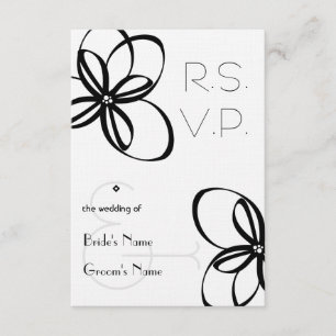 Black & White Wedding R.S.V.P. RSVP Karte
