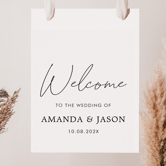 Black White Wedding Welcome Sign Poster (Von Creator hochgeladen)