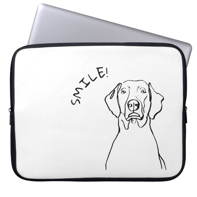 Black & White Weimaraner: Ihre Botschaft hier Laptopschutzhülle (Vorderseite)