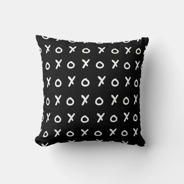 Black & White X O XO X&O's Trendy Niedlich Kissen (Vorderseite)