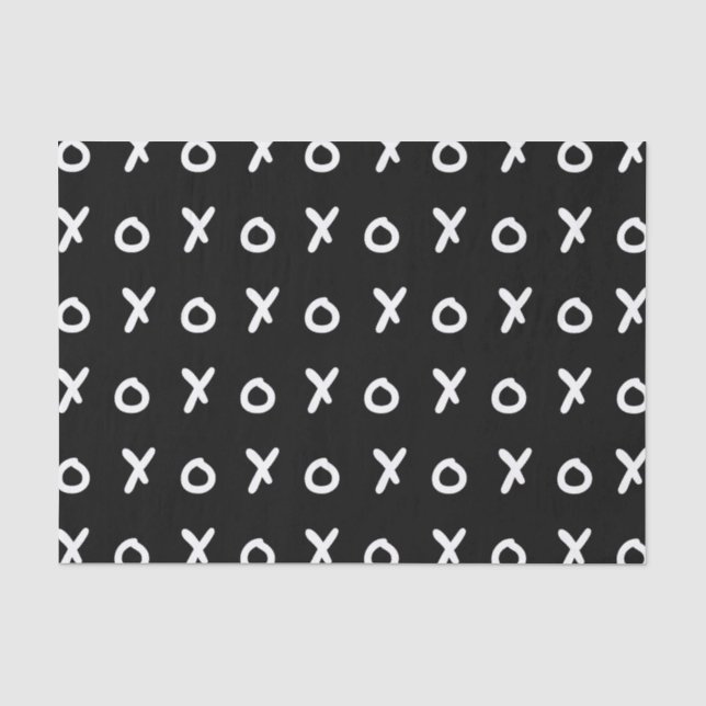Black & White X O XO X&O's Trendy Niedlich Seidenpapier (Vorderseite)