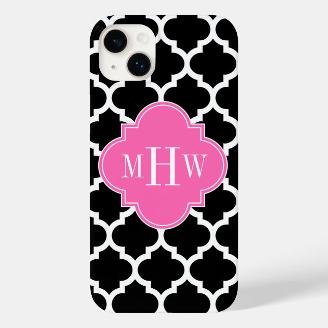 Black Whmarokkanisch #5 Hot Pink #2 Name Monogram Case-Mate iPhone 14 Plus Hülle (Rückseite)
