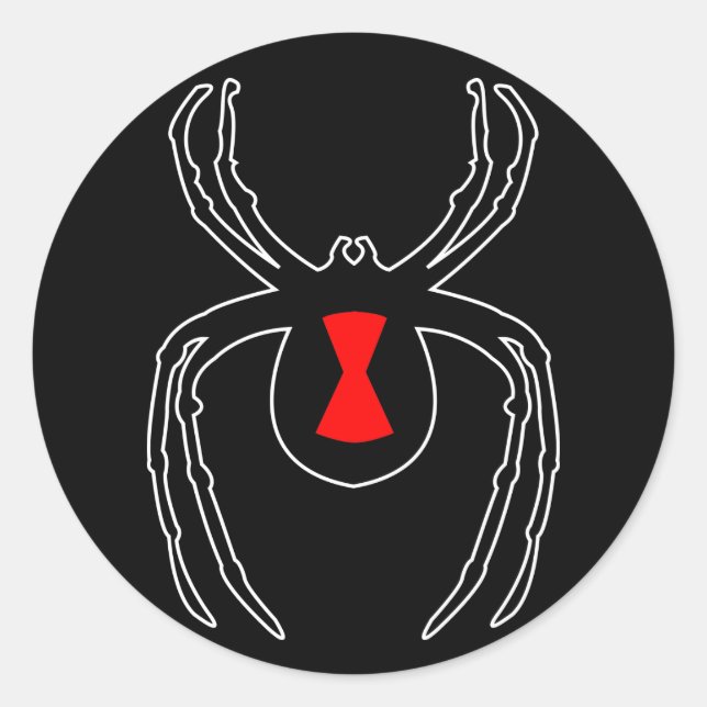 Black Widow-Kontur Runder Aufkleber (Vorderseite)