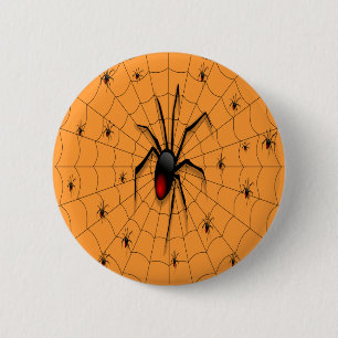 Black Widow Spider and Babies - Button