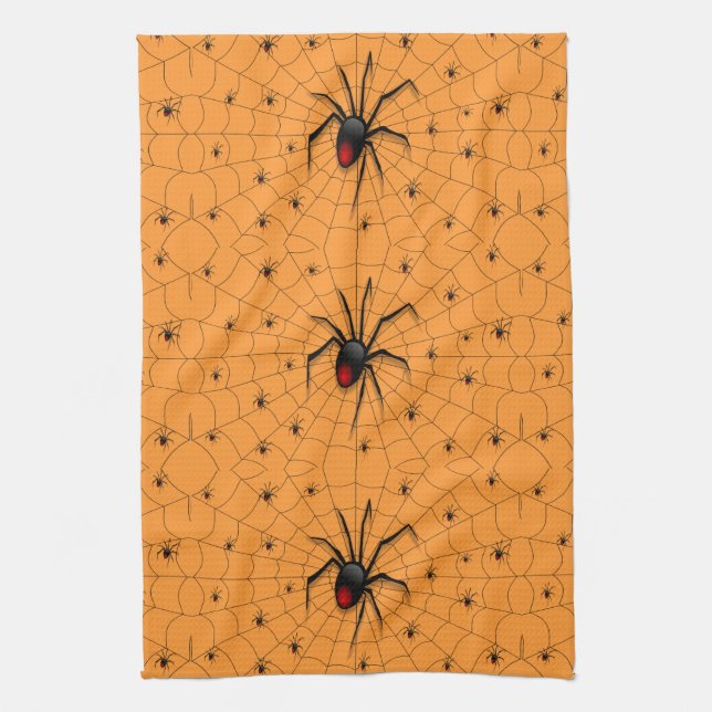 Black Widow Spider and Babies - Geschirrtuch (Vertikal)