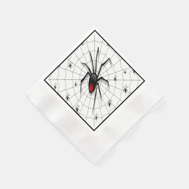 Black Widow Spider and Babies - Serviette (Ecke)