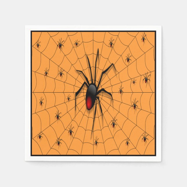 Black Widow Spider and Babies - Serviette (Vorderseite)