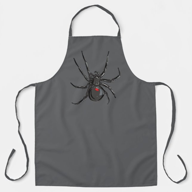 Black Widow Spider Dessin original tablier (Recto)