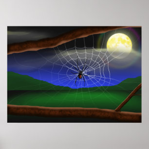 Black Widow Spider Halloween Poster