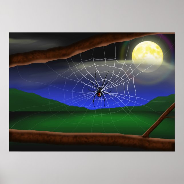 Black Widow Spider Halloween Poster (Vorne)
