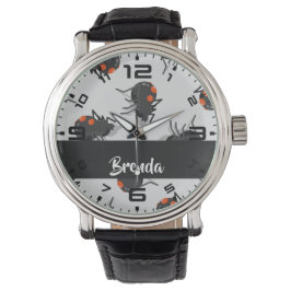 Black widow spider pattern armbanduhr