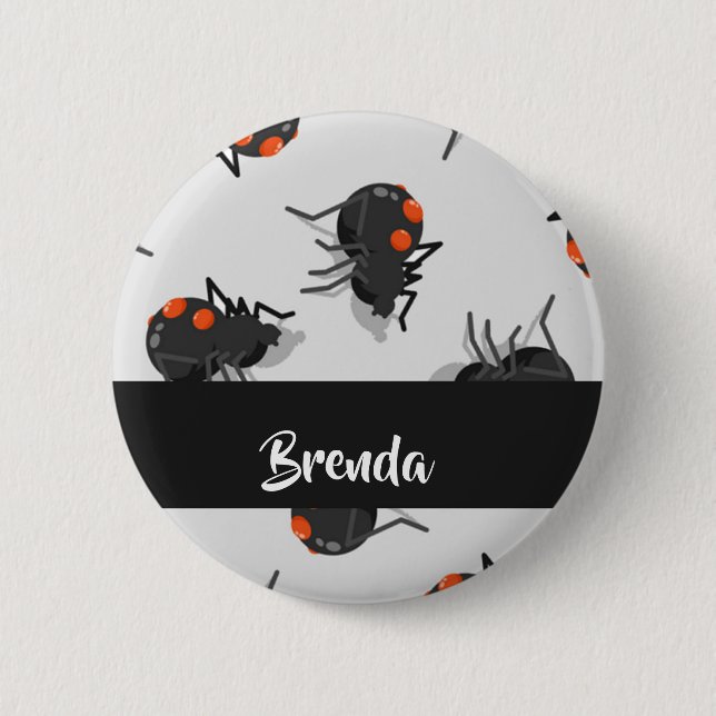 Black widow spider pattern button (Vorderseite)