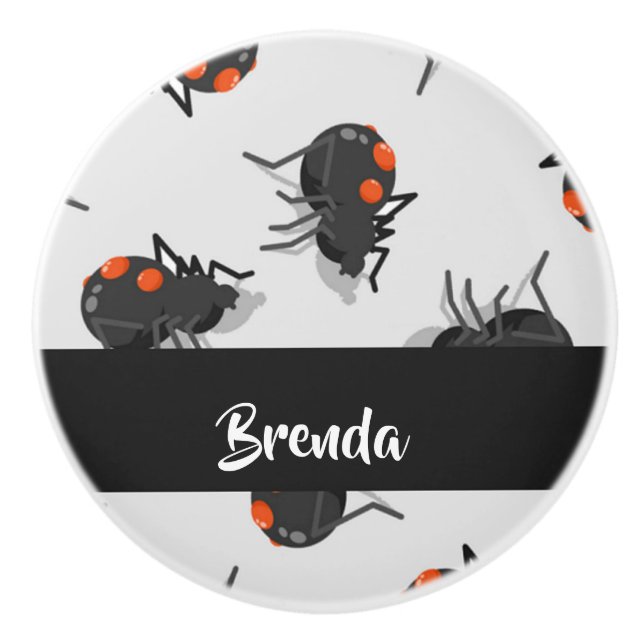 Black widow spider pattern keramikknauf (Vorderseite)