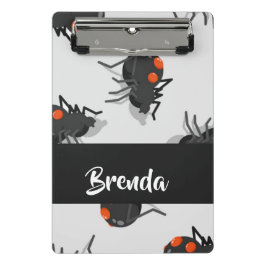 Black widow spider pattern mini klemmbrett