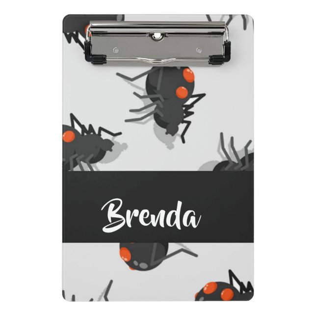 Black widow spider pattern mini klemmbrett (Vorderseite)