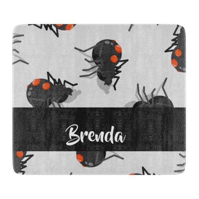 Black widow spider pattern schneidebrett (Vorderseite)