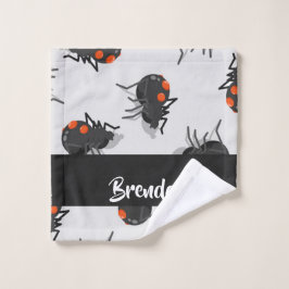 Black widow spider pattern waschlappen