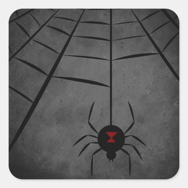 Black Widow Web Quadratischer Aufkleber (Vorderseite)
