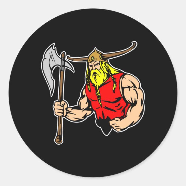 Black Wiking Runder Aufkleber (Vorderseite)