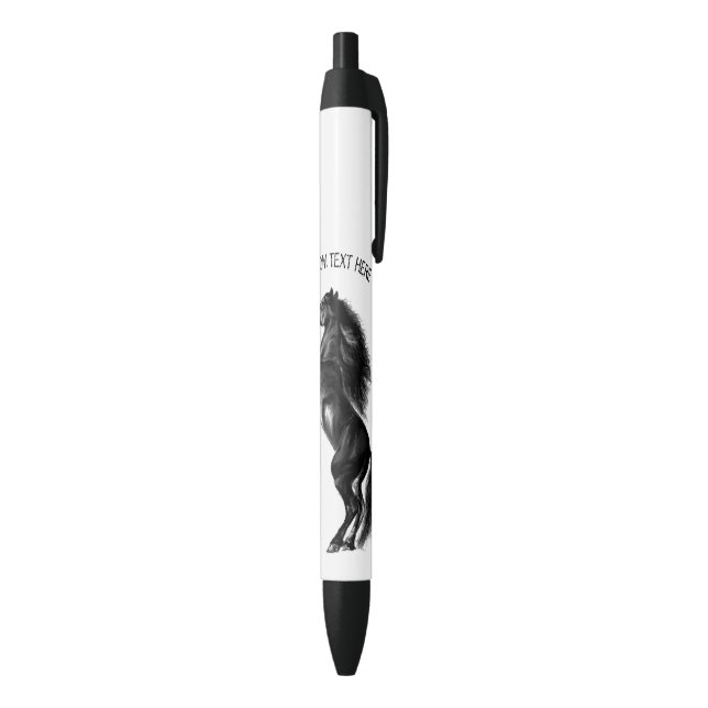 Black Wild Horse Pen mit benutzerdefiniertem Text Kugelschreiber (Unterseite (Vertikal))