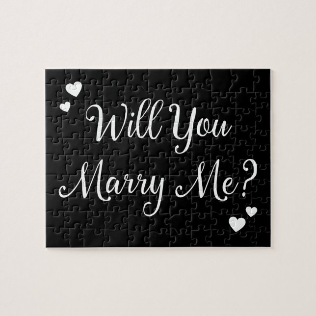 Black Will You Marry Me Gothic Marriage Vorschlag (Horizontal)