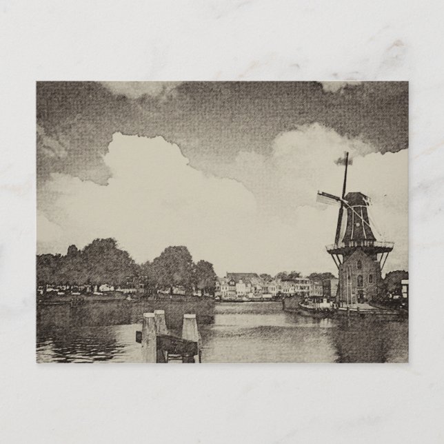 Black Windmill , Haarlem, Niederlande Postkarte (Vorderseite)