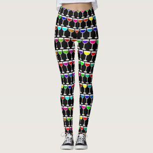 Black Wine Glases Leggings