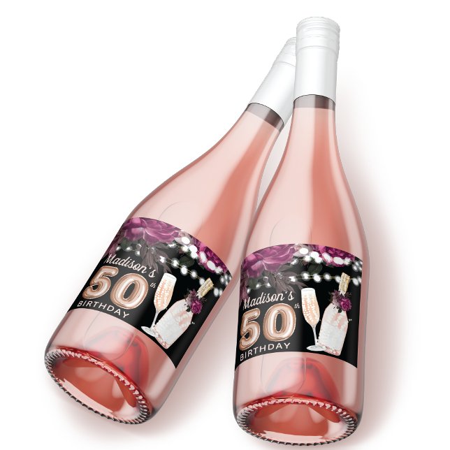 Black Wine Luxury 50. Geburtstag Personalisiert (Von Creator hochgeladen)