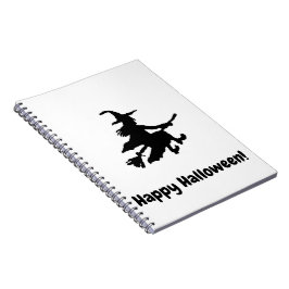 Black Witch on White - Happy Halloween Notizblock
