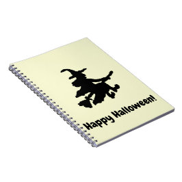 Black Witch on Yellow - Happy Halloween Notizblock