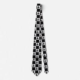 Black Witches Black & White Checkered Krawatte