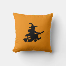 Black Witches on Orange Kissen