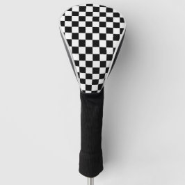 Black with Classic White Square Pattern Style Golf Headcover