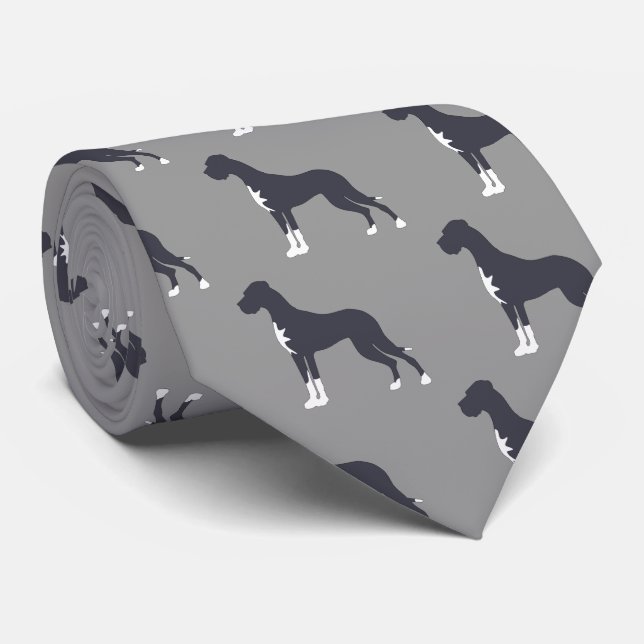 Black with White marks Great Dane Krawatte (Gerollt)