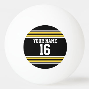 Black with Yellow White Stripes Team Jersey Tischtennisball