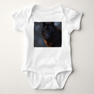 Black Wolf Baby Strampler