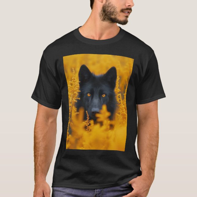 Black Wolf Dog German Shepherd T-Shirt (Vorderseite)